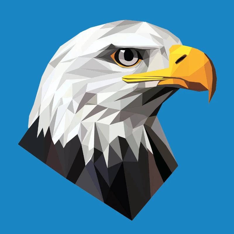 Conception du logo Low Poly de la tête d’aigle