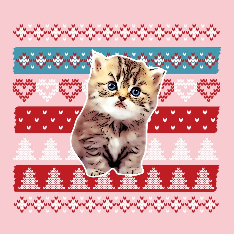 Chat moche de pull de Noël