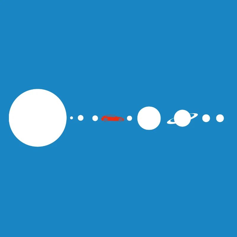 Tesla in Space Solar System SpaceX