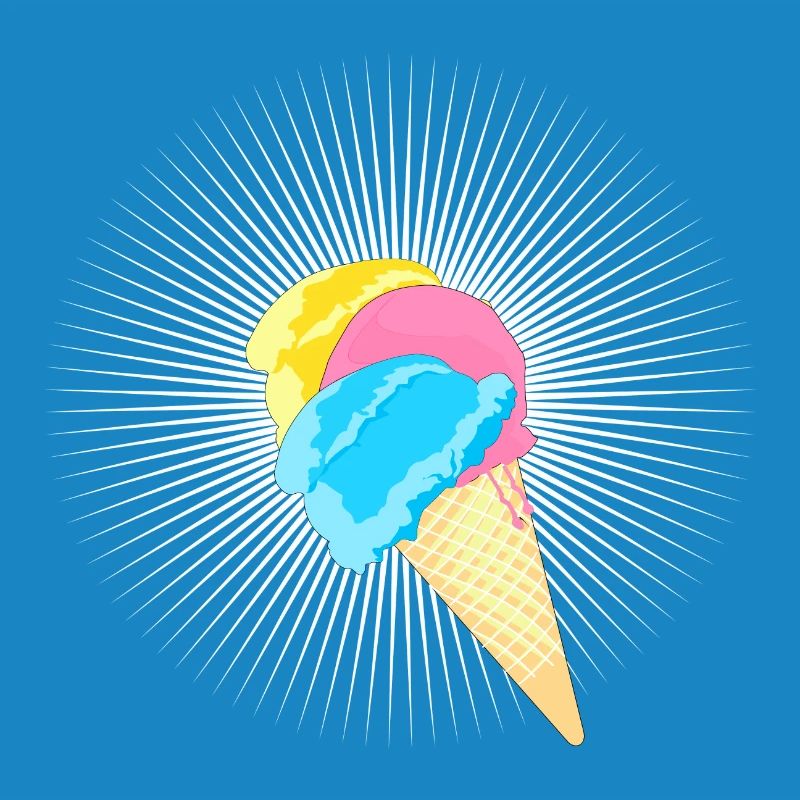Eis Eistüte Eiskrem Softeis Waffel Strahlen