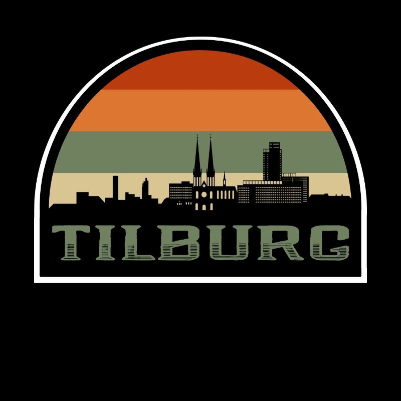 Tilburg Pays-Bas Skyline Silhouette Drapeau néerlandais