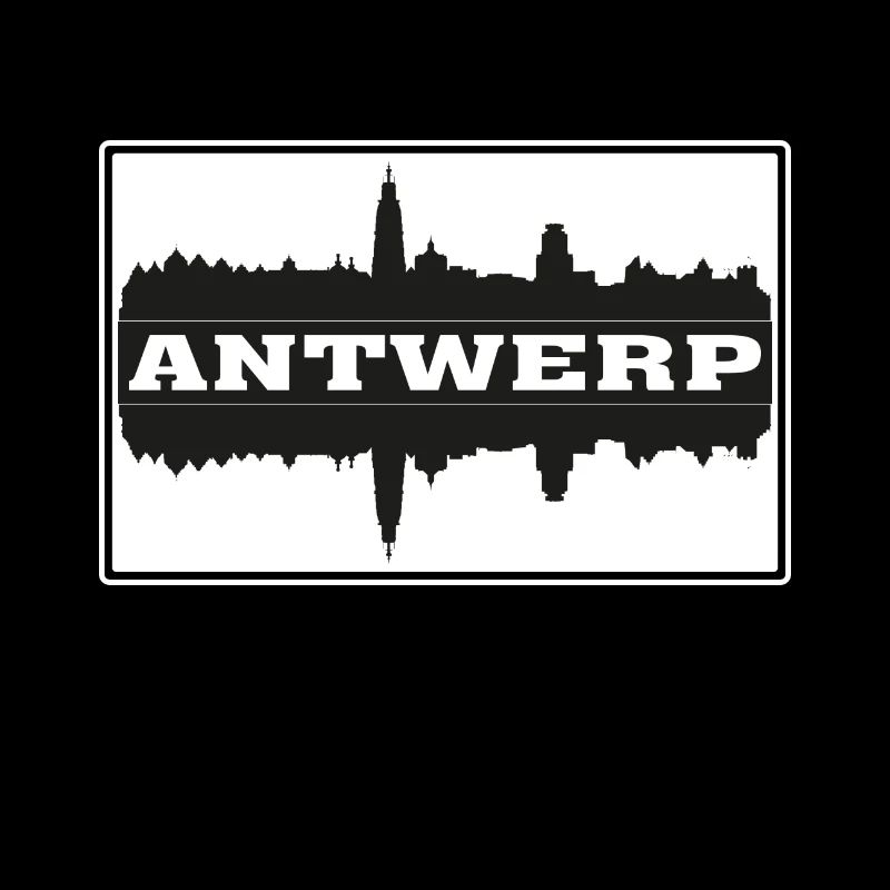 Antwerpen Belgien Reise Souvenir Skyline Silhouette