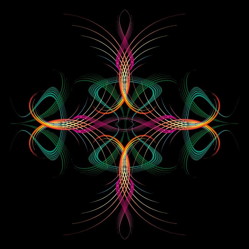 very delicate dynamically flowing cross ornament
