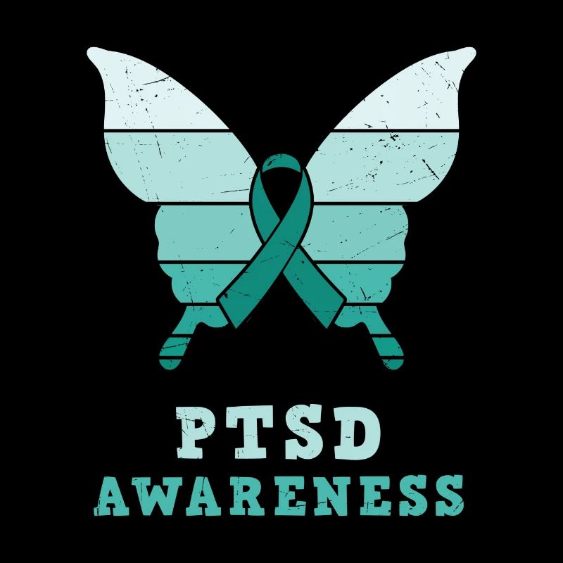 Papillon Ptsd Sensibilisation Ruban sarcelle