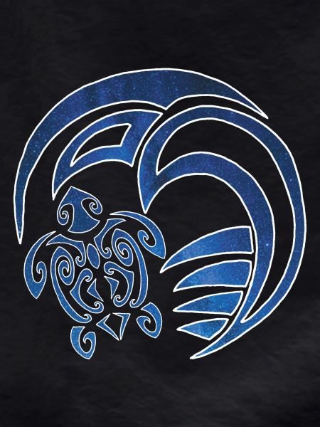 Turtle, ocean and starry sky