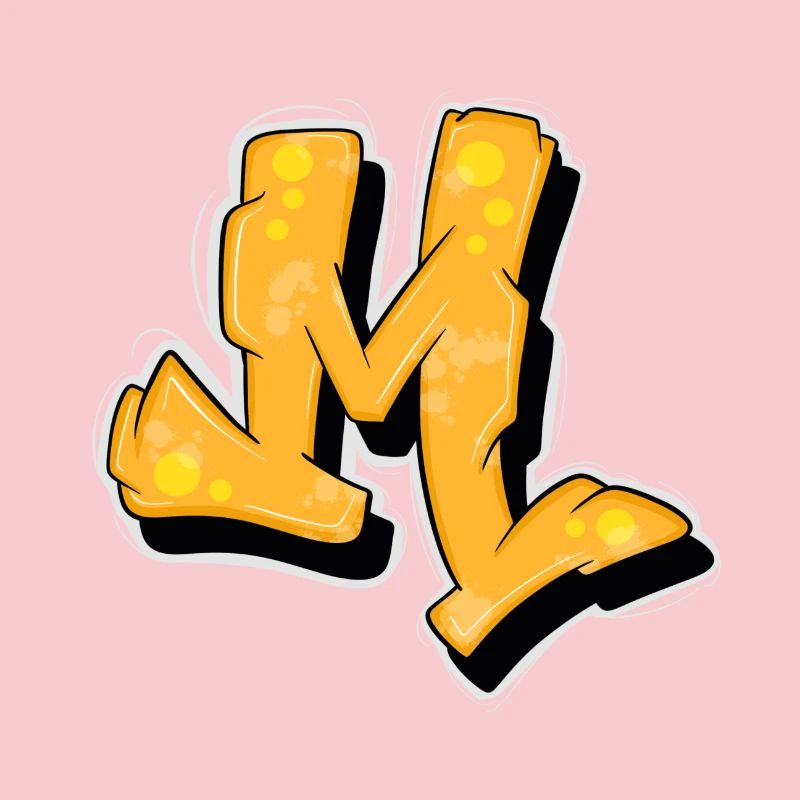 Yellow Graffiti Initials Logo.