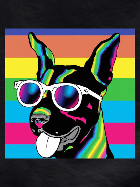 Psychedelic Pup Rainbow Glasses