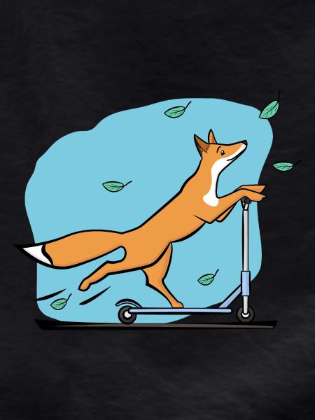 Fox with scooter