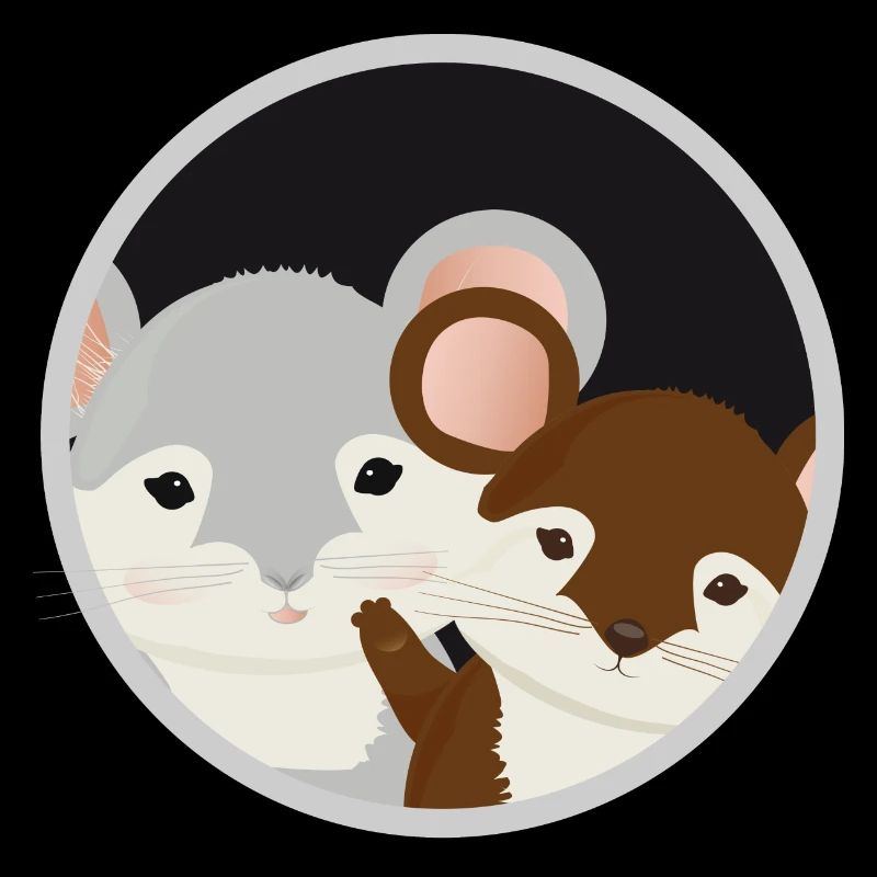 Deux souris mignonnes ensemble dans le trou de la souris