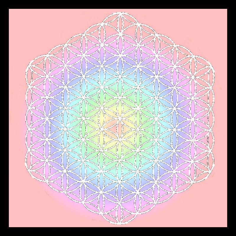 Blume des Lebens weiß - 5. Dimension