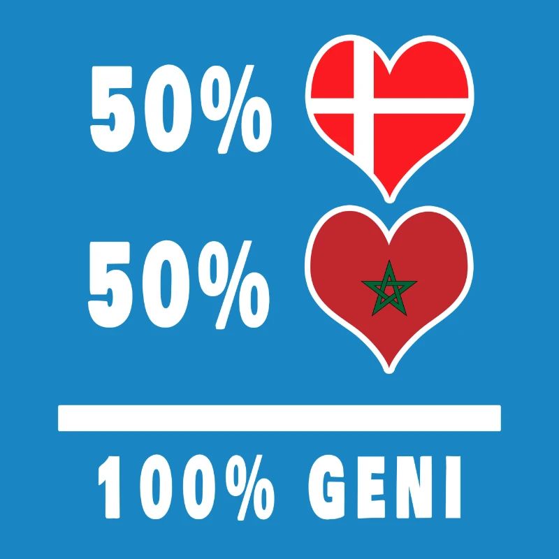 Drapeau 100% génie du Maroc et du Danemark