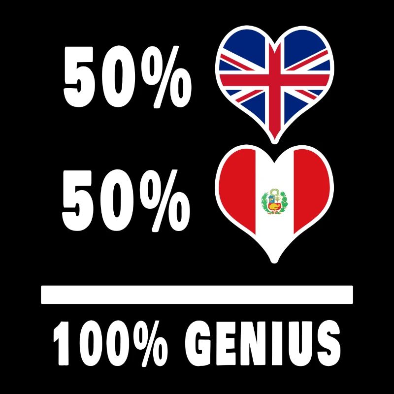 Peru und Großbritannien 100% Genius Flagge