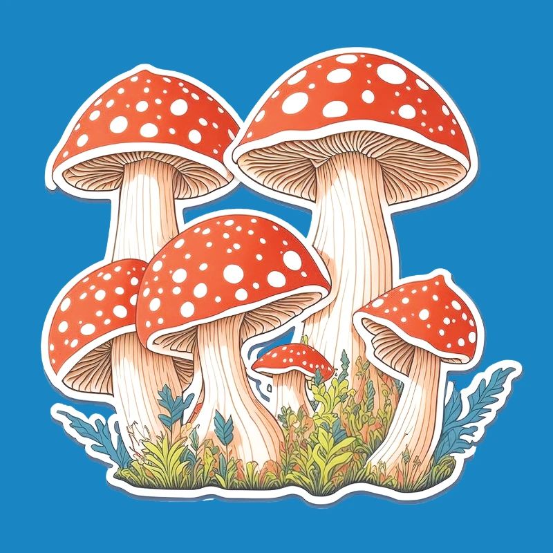 Tabourets crapauds, champignons