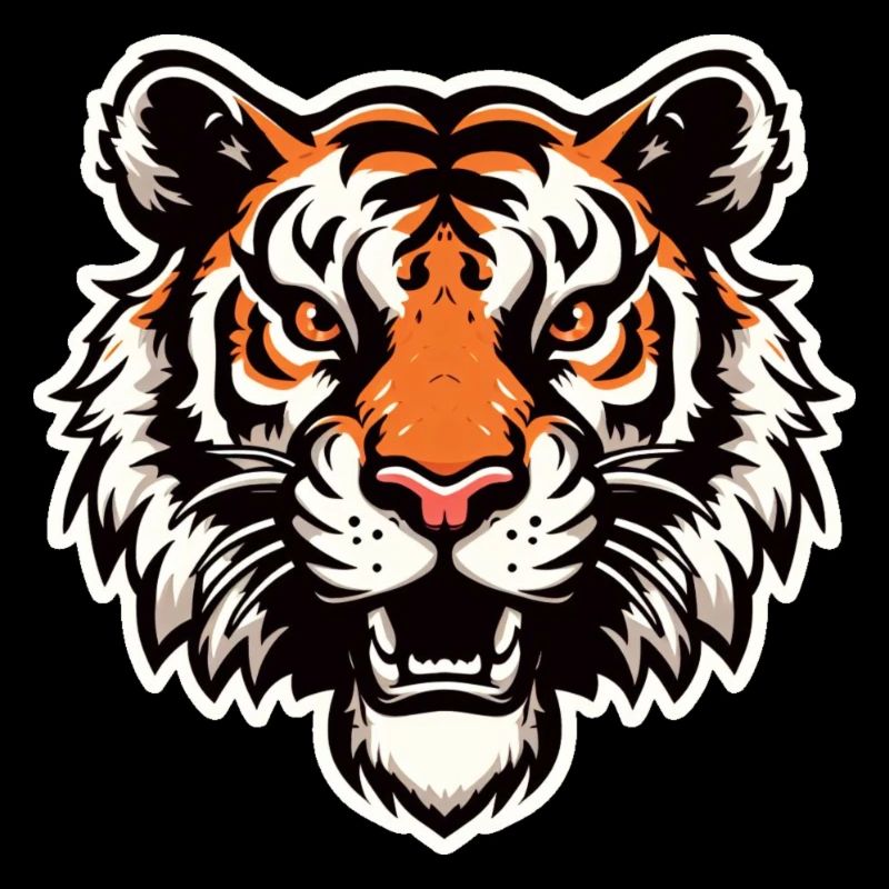 Tête de tigre dans un style comique