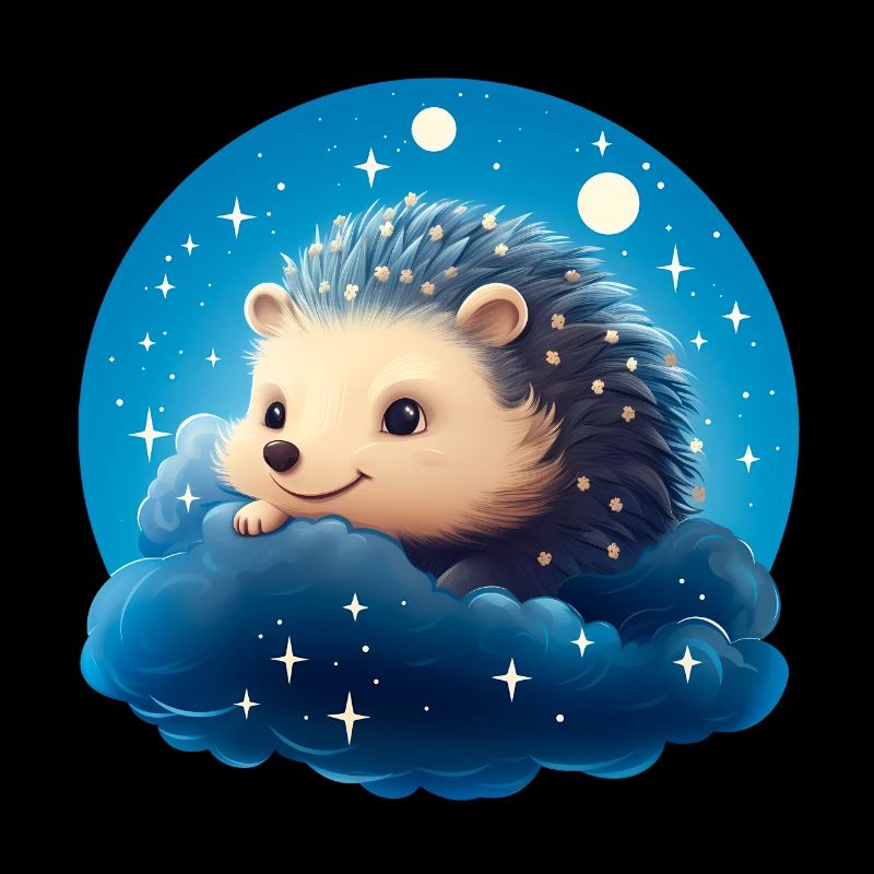 Cute hedgehog at night