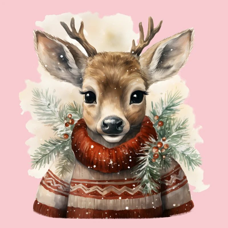 Cerf en pull d’hiver