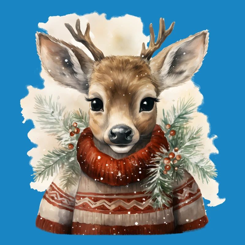 Cerf en pull d’hiver