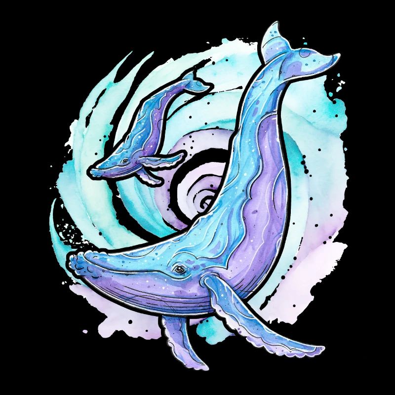 Baleine à bosse avec baleineau
