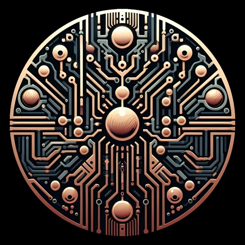 Futuristic Circuit Mandala Logo