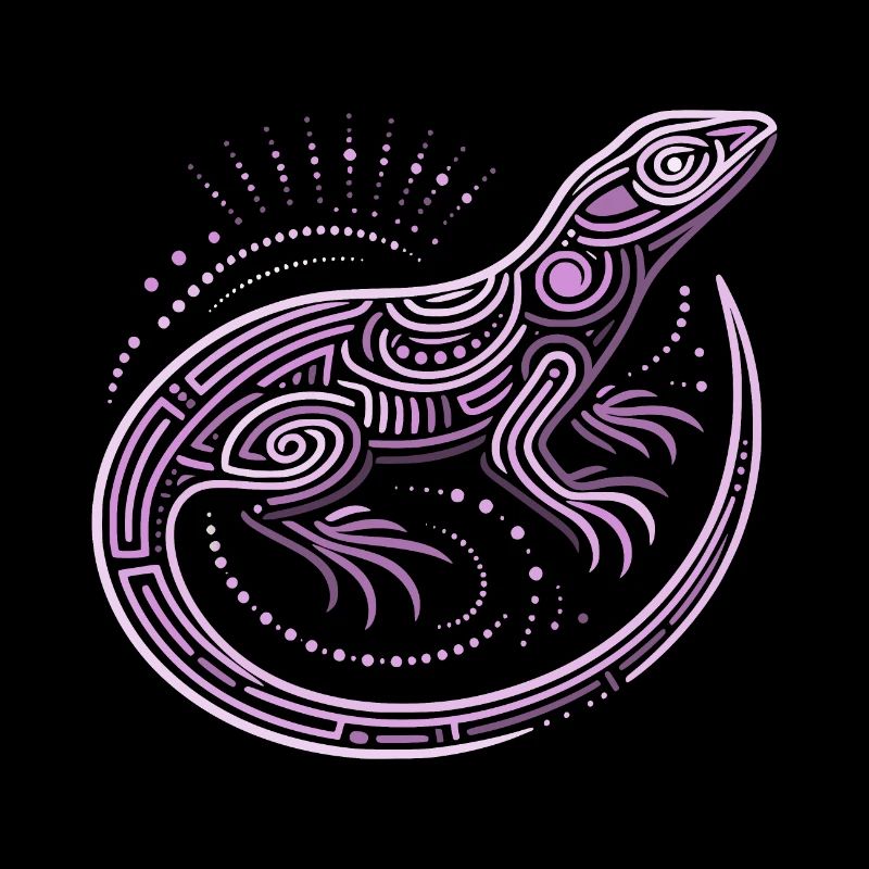 Lizard shades of purple aboriginal patterns, tribal