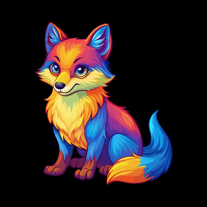 Arctic Fox Colorful Kawaii Cartoon Character