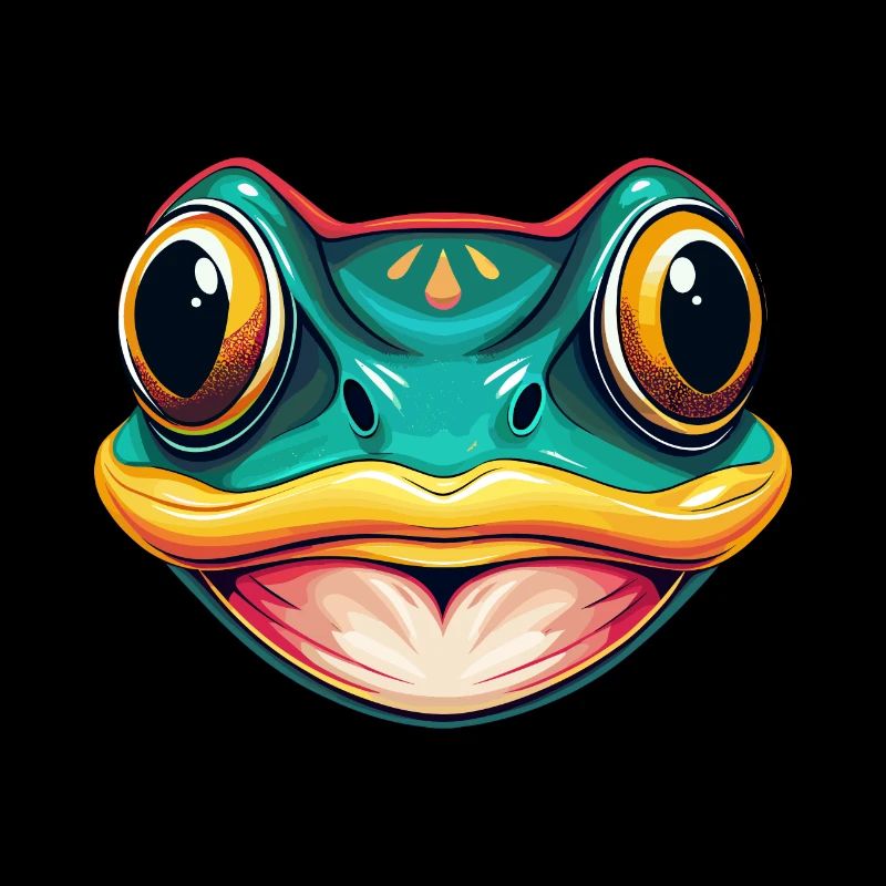 grenouille mignon kawaii dessin animé clipart visage d’animal