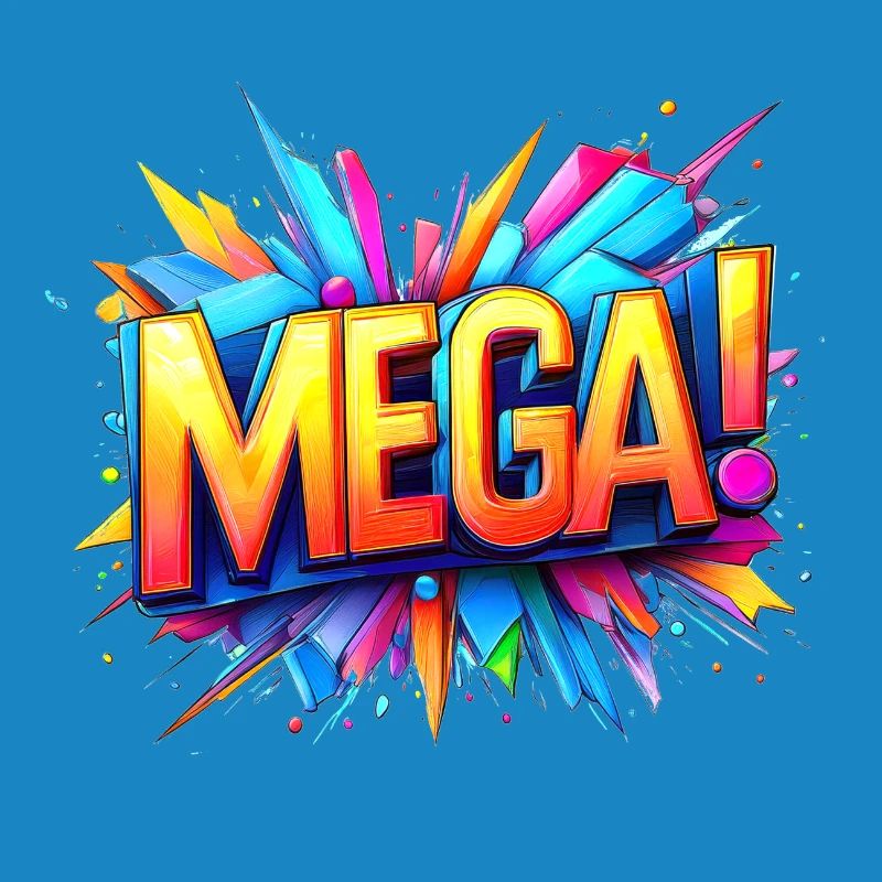 méga texte 3d coloré