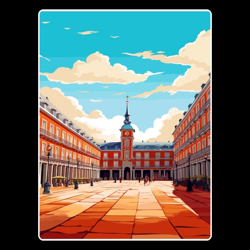 Madrid Spanien Reise Poster Souvenir Postkarte Farbe