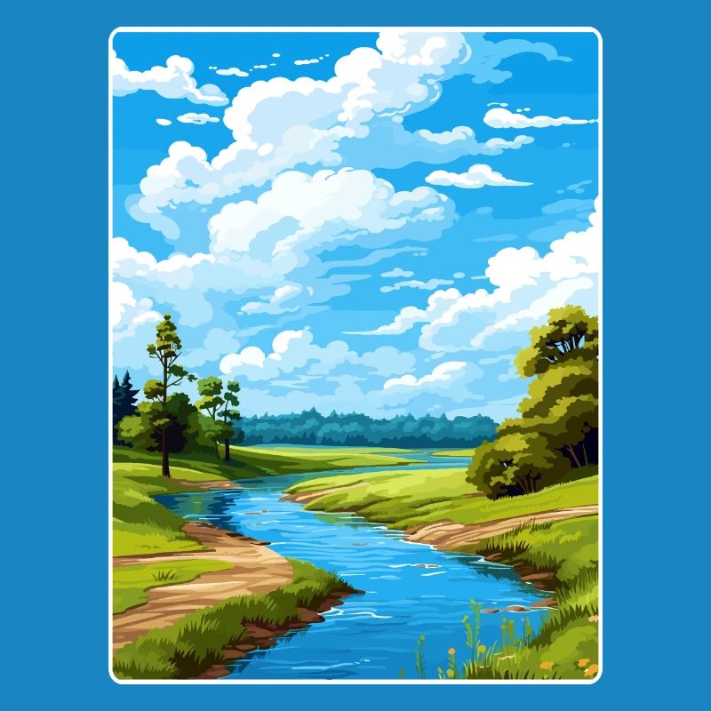 Basse vallée de l’Oder Allemagne Affiche de voyage souvenir