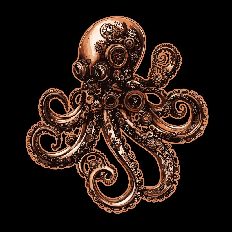 Steampunk Octopus Squid Vintage