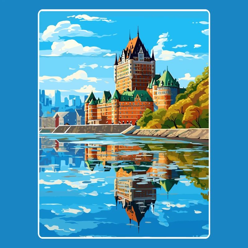 Québec Canada Affiche de voyage Peinture Souvenir WP