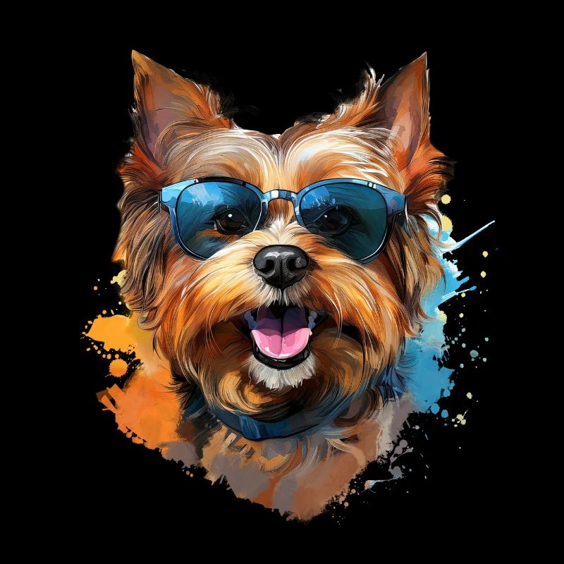 Yorkie avec lunettes de soleil