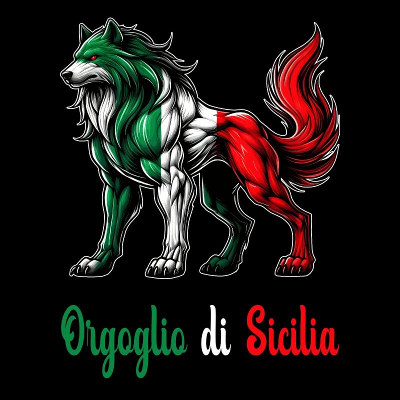 Drapeau de la fierté de la Sicile et de l'Italie