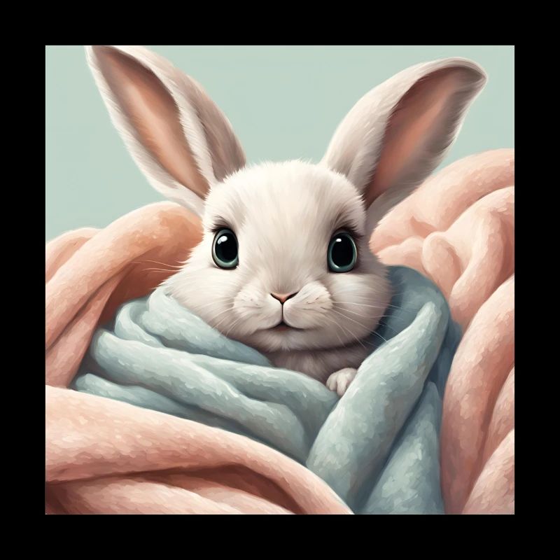 poster lapin mignon, bébé, enfant, nourrisson