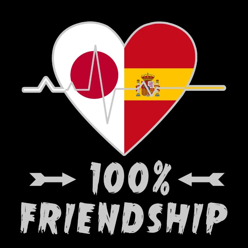 Japan und Spanien 100% Freundschaft