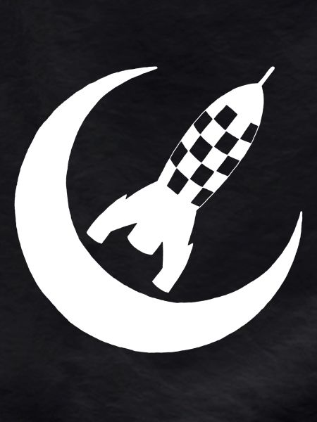 White rocket and half moon