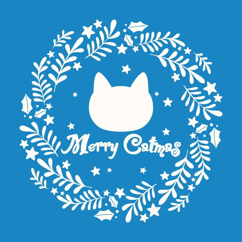 Weihnachtskranz mit Katze - Merry Catmas
