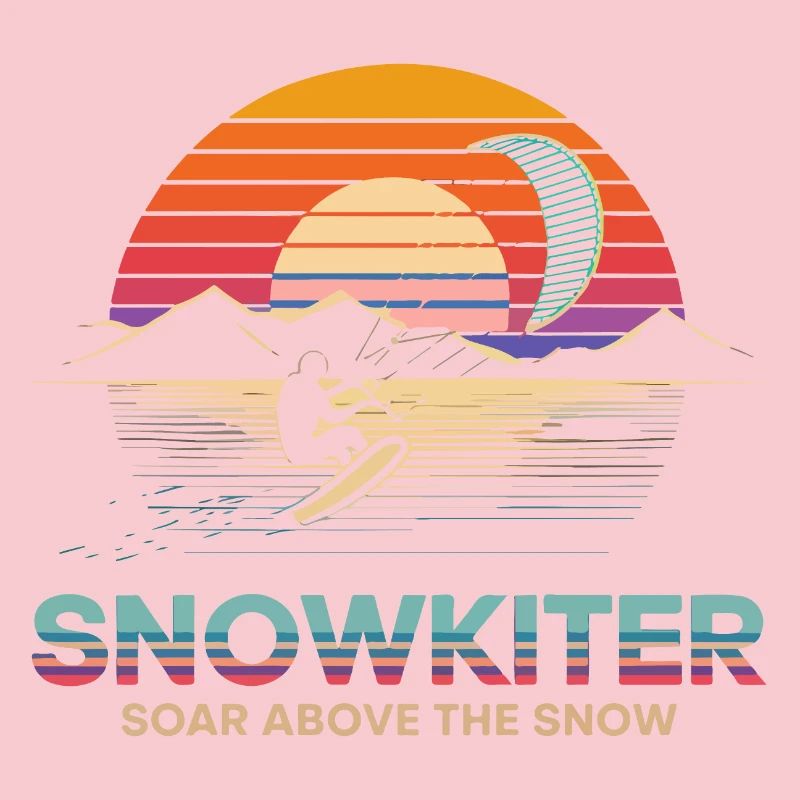 Conception d’aventure de snowboard au coucher du soleil