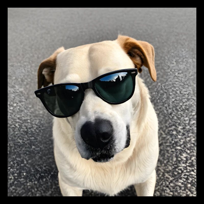 Chien avec des lunettes de soleil