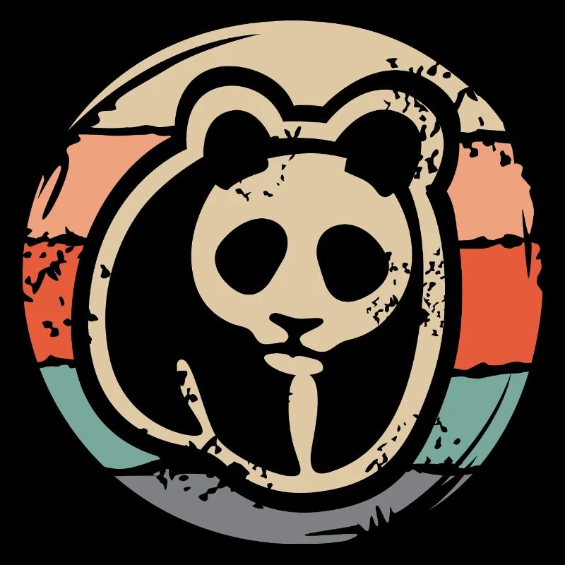 Design Panda rétro – Look vieilli vintage