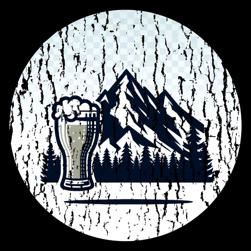Berglandschaft mit Bierglas