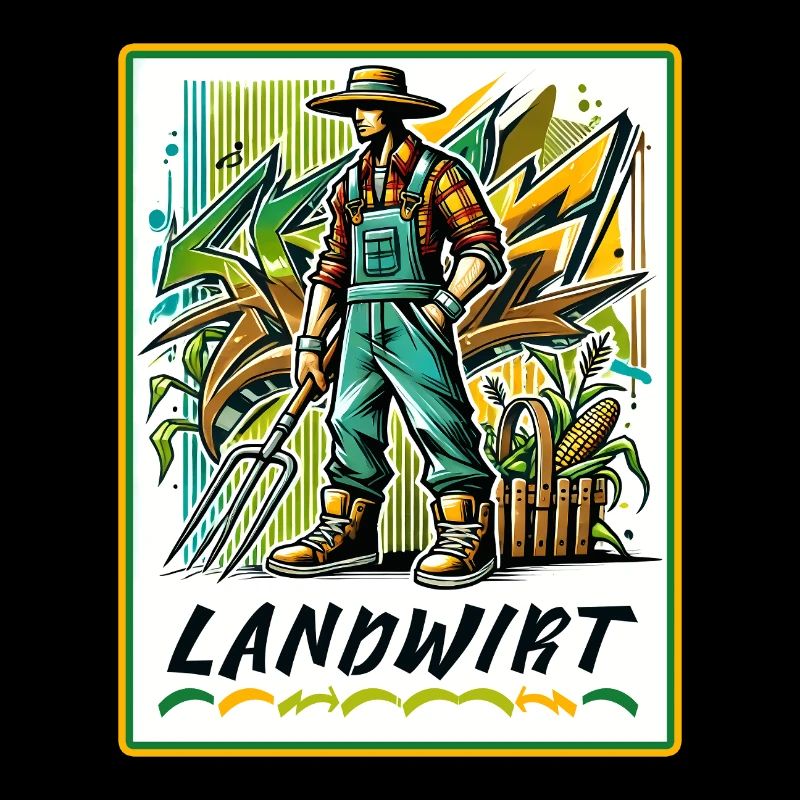 Stolzer Landwirt im Graffiti Style