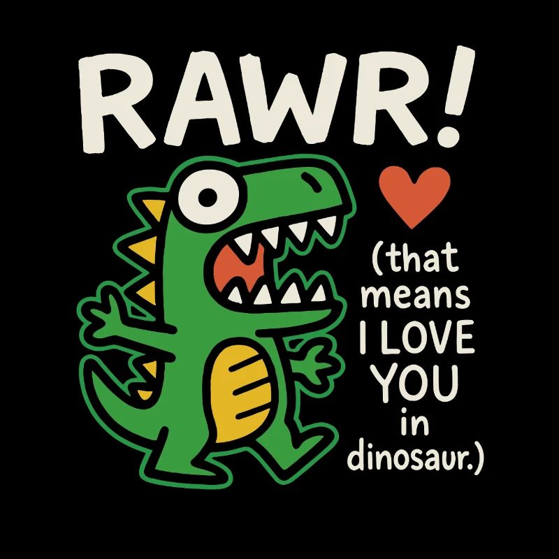 Conception de t-shirt mignon dinosaure amour