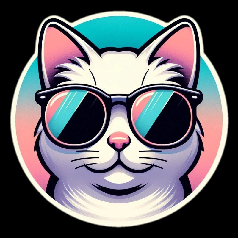Chat avec des lunettes de soleil en pastel
