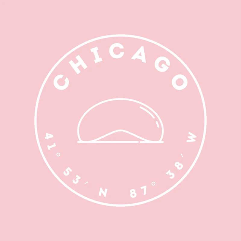 Chicago with "The Bean" and coordinates