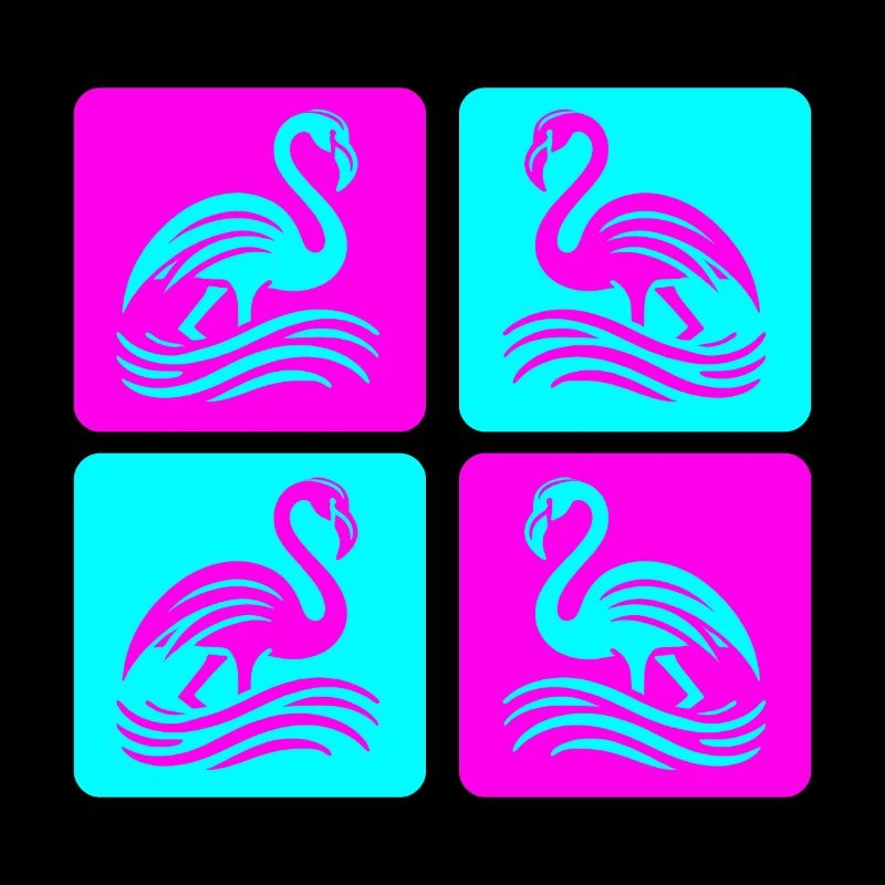 Flamant rose Vagues Pop Art