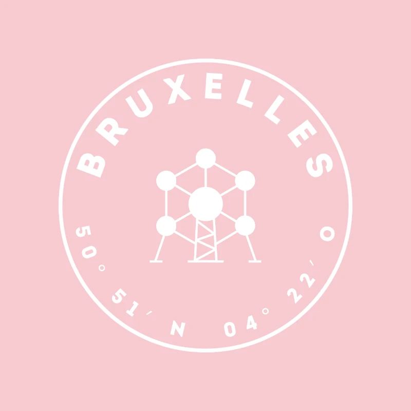 Brussels with Atomium and coordinates