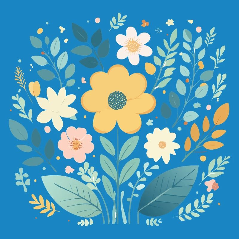 Douce floraison florale pastel - Boho Botanical