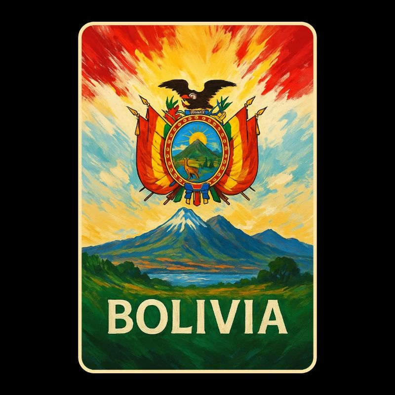 Bolivien Flaggen Landschaft Design