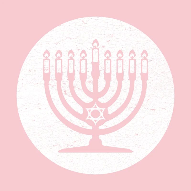 Menorah de Hanoukka chandelier dans cercle blanc